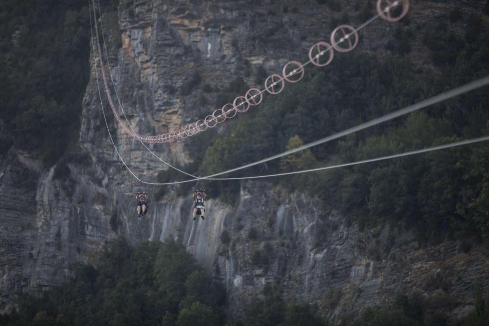 Tirolina de Hoz de Jaca en Huesca