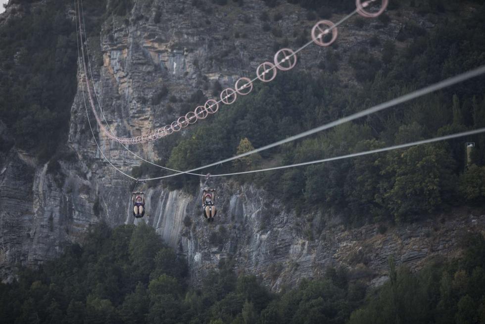Tirolina de Hoz de Jaca en Huesca