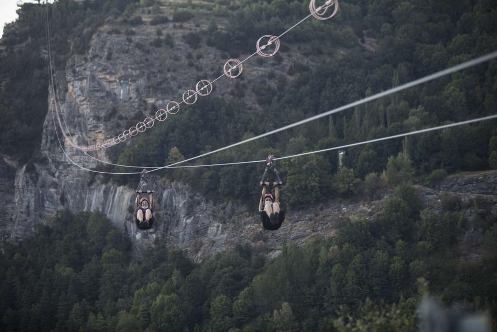 Tirolina de Hoz de Jaca en Huesca
