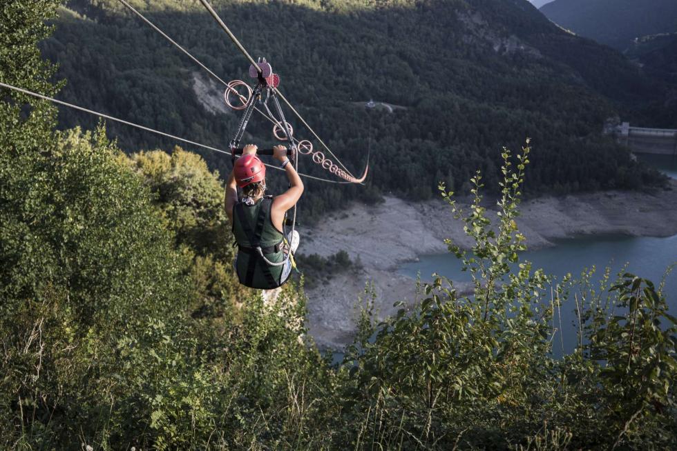Tirolina de Hoz de Jaca en Huesca