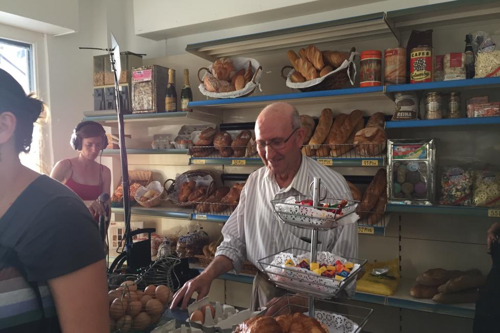 La recreación de la panadería.