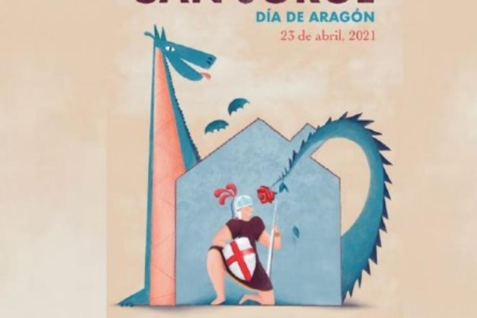 'San Jorge lucha desde casa' gana el concurso del cartel para el Día de Aragón 2021
