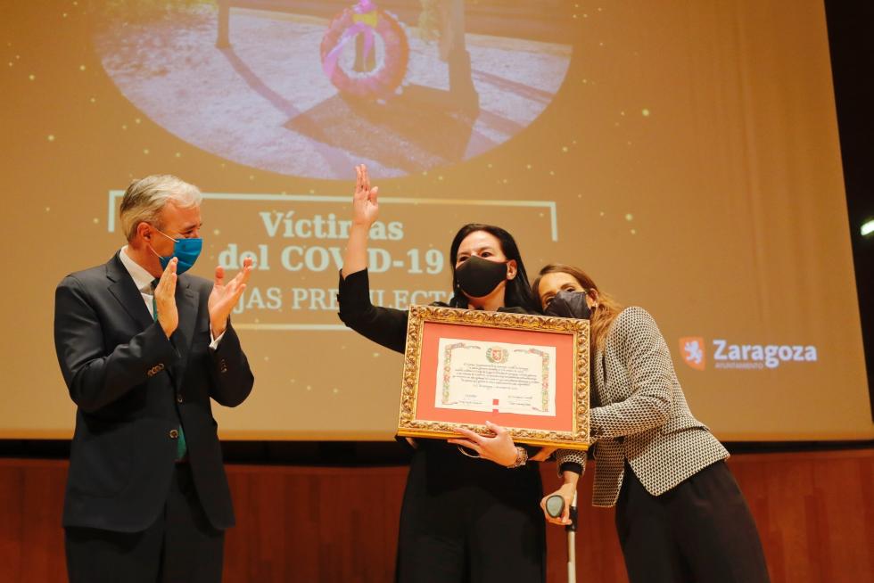 Foto de la entrega de las distinciones -Medalla de Oro, Hijos Predilectos e Hijos Adoptivos- del Ayuntamiento de Zaragoza 2020