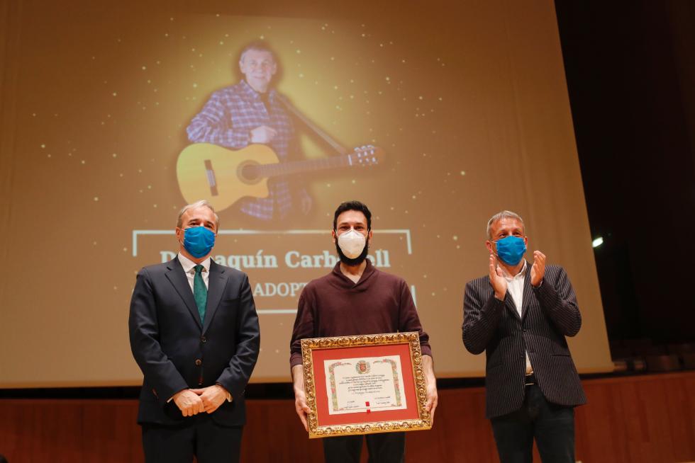 Foto de la entrega de las distinciones -Medalla de Oro, Hijos Predilectos e Hijos Adoptivos- del Ayuntamiento de Zaragoza 2020