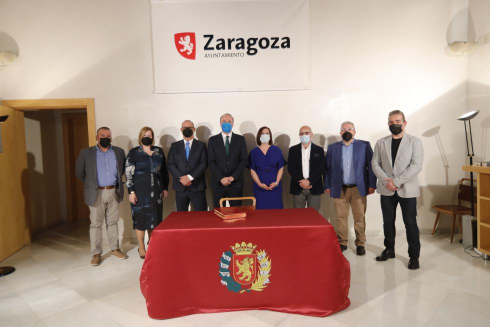 Foto de la entrega de las distinciones -Medalla de Oro, Hijos Predilectos e Hijos Adoptivos- del Ayuntamiento de Zaragoza 2020