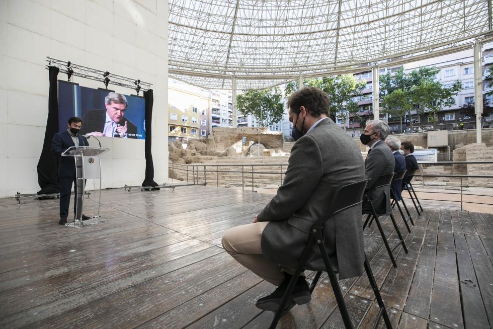Acto de homenaje a Manuel Giménez Abad en el Teatro Romano de Zaragoza.