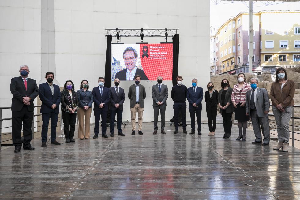 Acto de homenaje a Manuel Giménez Abad en el Teatro Romano de Zaragoza.
