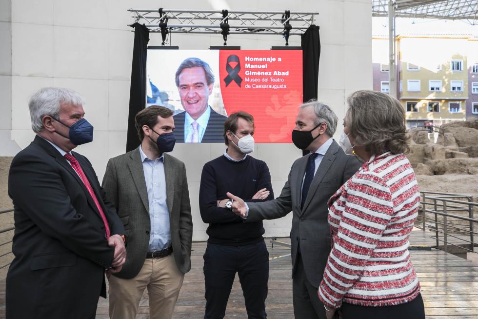 Acto de homenaje a Manuel Giménez Abad en el Teatro Romano de Zaragoza.