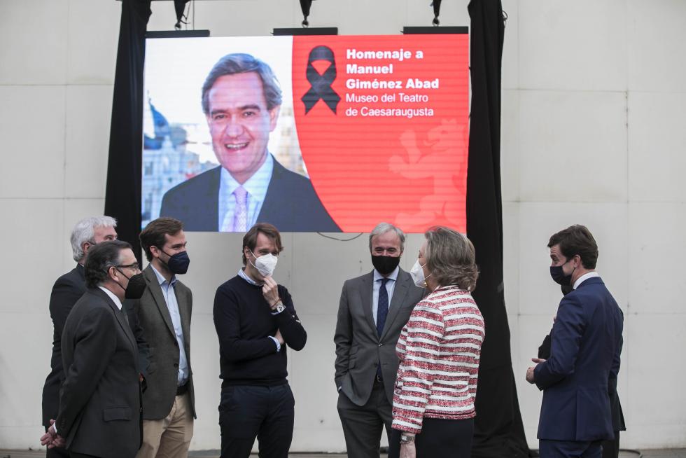 Acto de homenaje a Manuel Giménez Abad en el Teatro Romano de Zaragoza.