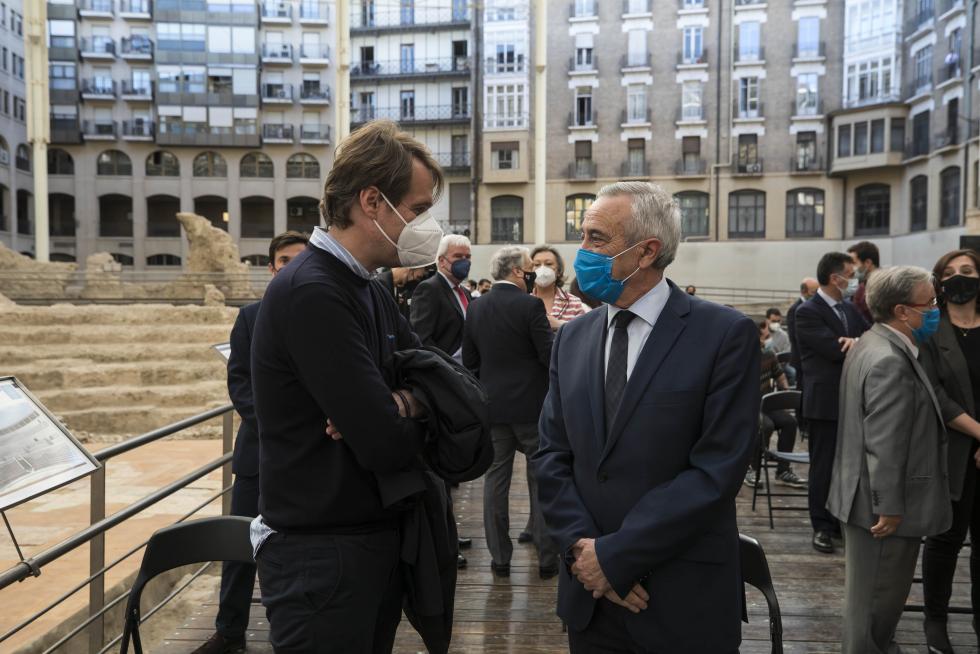 Acto de homenaje a Manuel Giménez Abad en el Teatro Romano de Zaragoza.