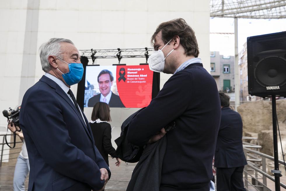 Acto de homenaje a Manuel Giménez Abad en el Teatro Romano de Zaragoza.