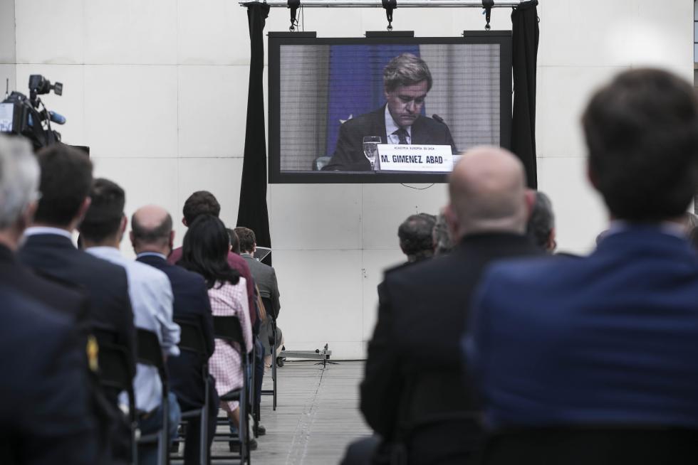 Acto de homenaje a Manuel Giménez Abad en el Teatro Romano de Zaragoza.