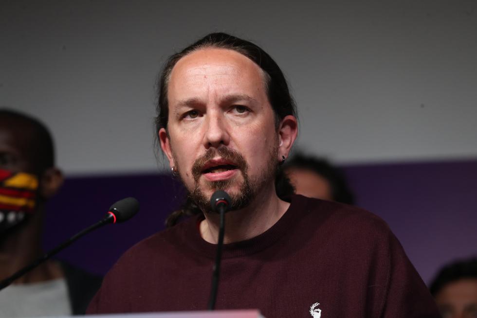 El candidato de Unidas Podemos a la presidencia de la Comunidad de Madrid y secretario general de Podemos, Pablo Iglesias