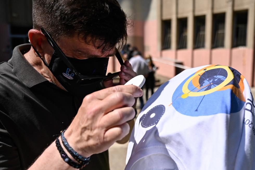 El eclipse solar, desde el campus de San Francisco de Zaragoza