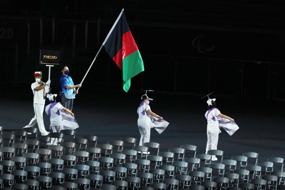 Bandera de Afganistán en los Juegos Paralímpicos de Tokio