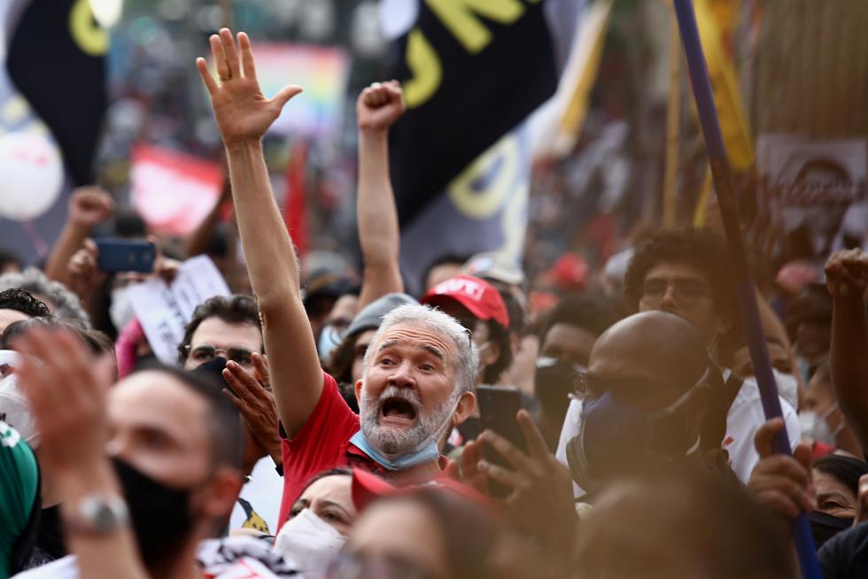 Protest against Brazil's President Jair Bolsonaro, in Sao Paulo