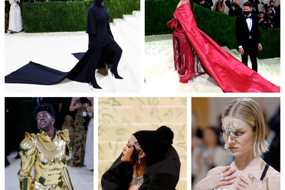 Algunos de los modelos sobre la alfombra roja de la Gala Met