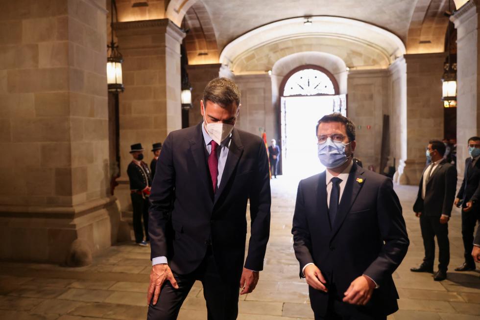 Catalonia's regional President Aragones meets Spanish PM Sanchez, in Barcelona