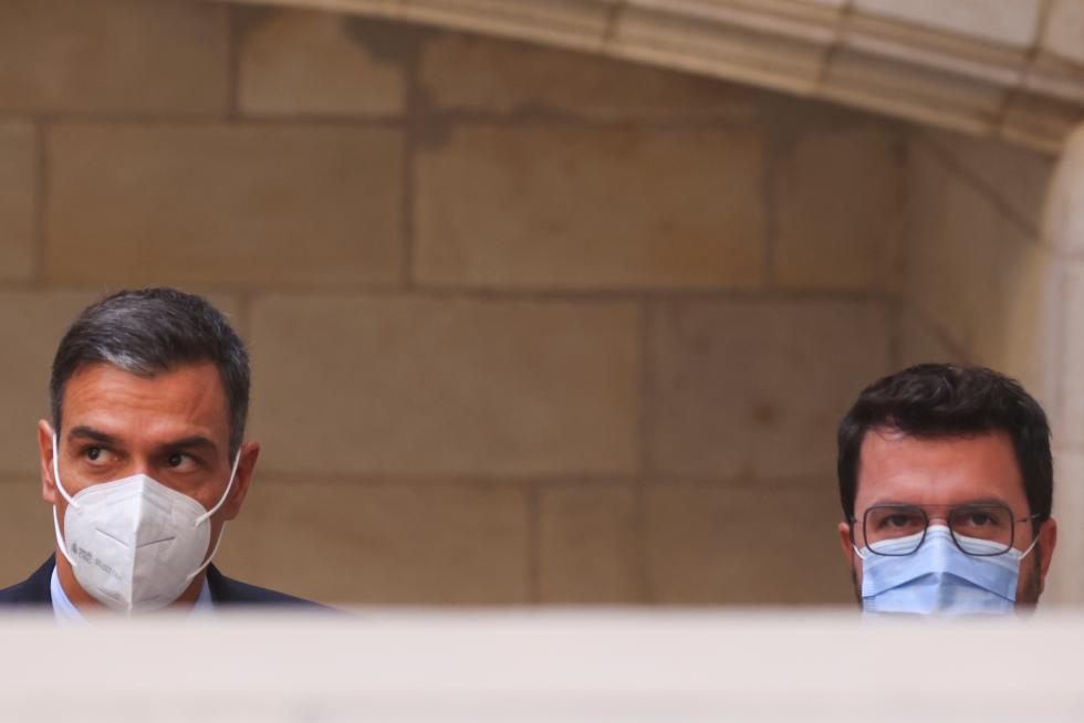 Catalonia's regional President Aragones meets Spanish PM Sanchez, in Barcelona