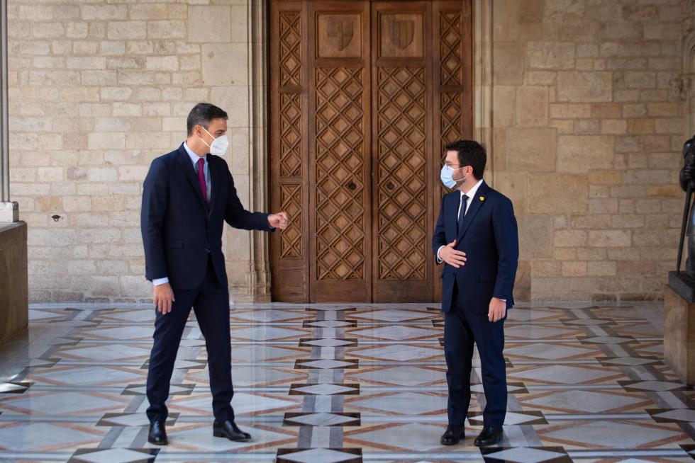 Reunión entre Pedro Sánchez y Pere Aragonès