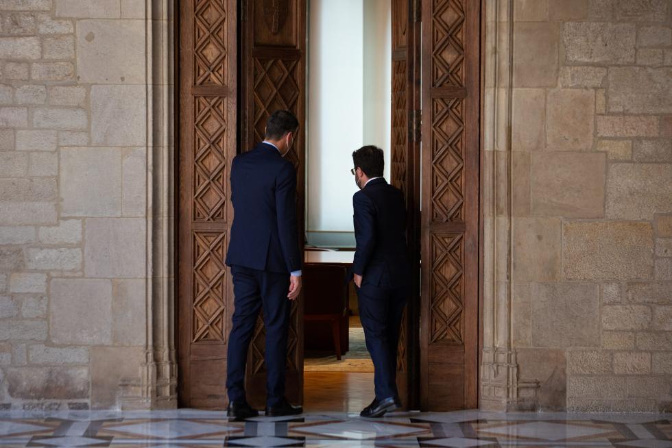 Reunión entre Pedro Sánchez y Pere Aragonès