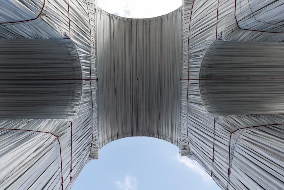 Inauguration of the wrapped Arc de Triomphe in Paris