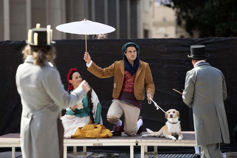 Las pinturas de Goya cobran vida en la plaza del Pilar