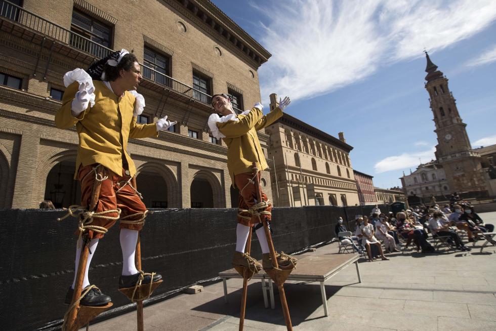 Las pinturas de Goya cobran vida en la plaza del Pilar