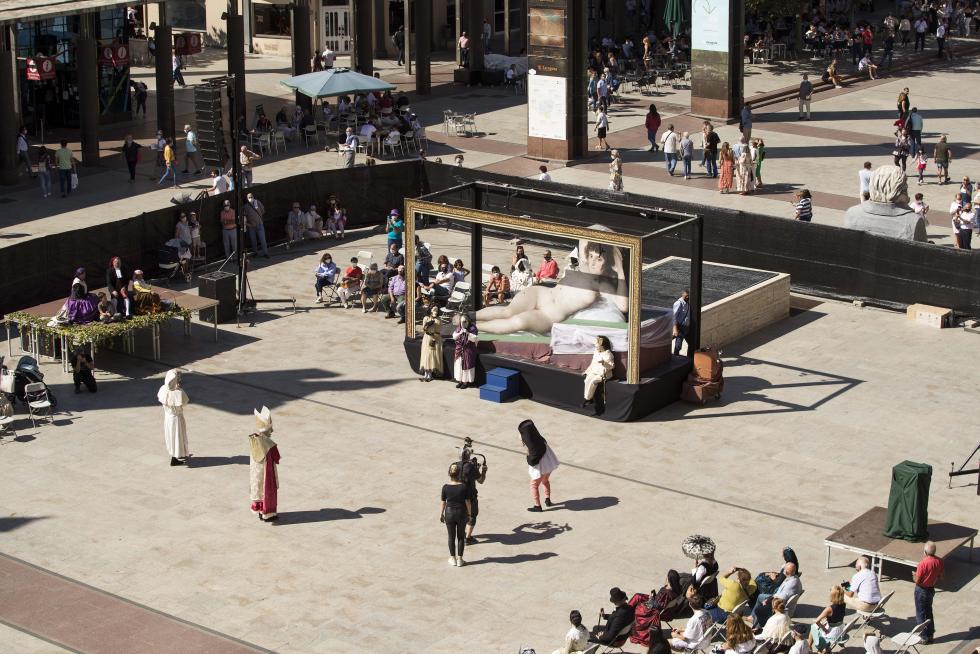 Las pinturas de Goya cobran vida en la plaza del Pilar