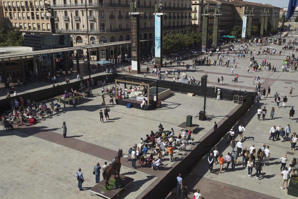 Las pinturas de Goya cobran vida en la plaza del Pilar