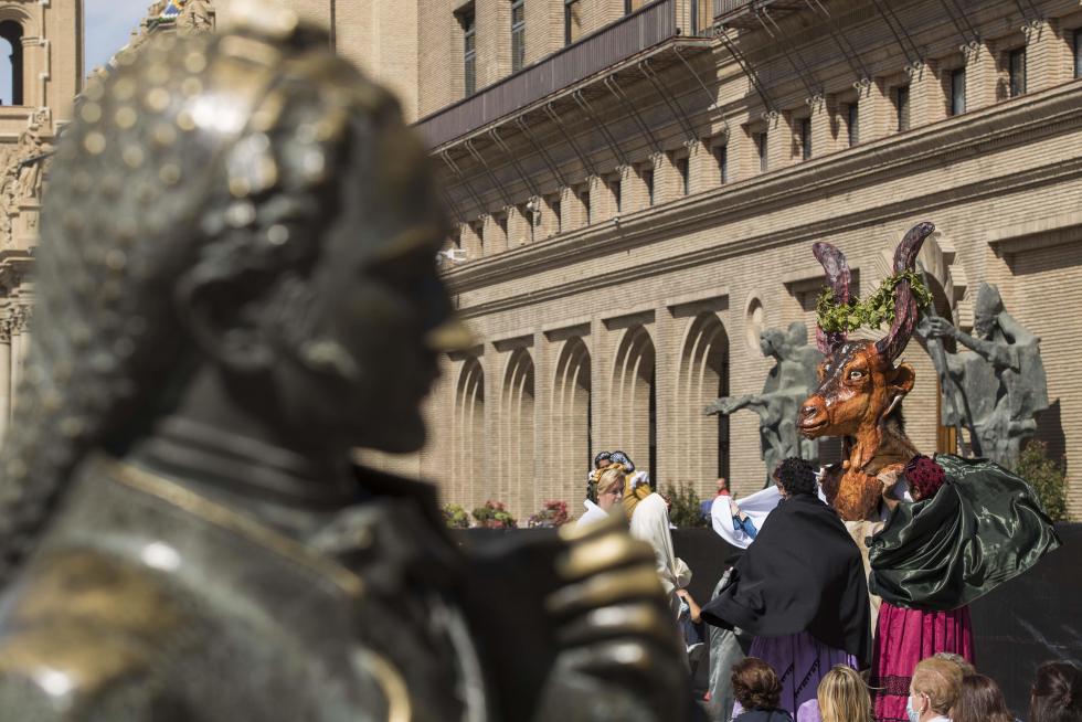 Las pinturas de Goya cobran vida en la plaza del Pilar
