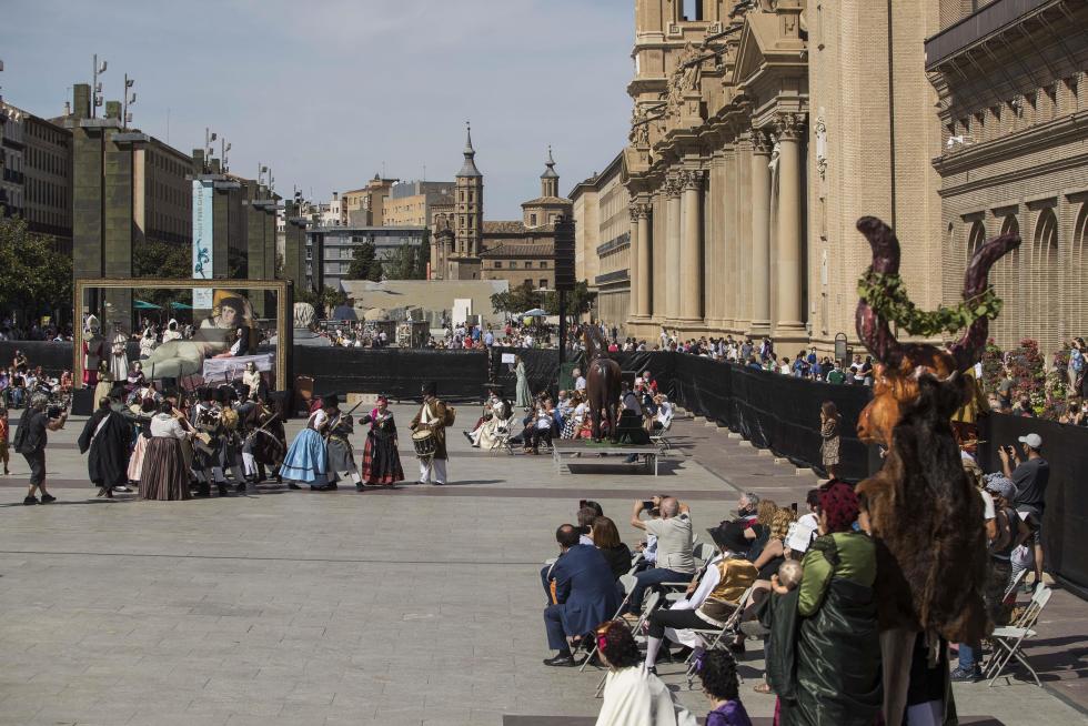 Las pinturas de Goya cobran vida en la plaza del Pilar