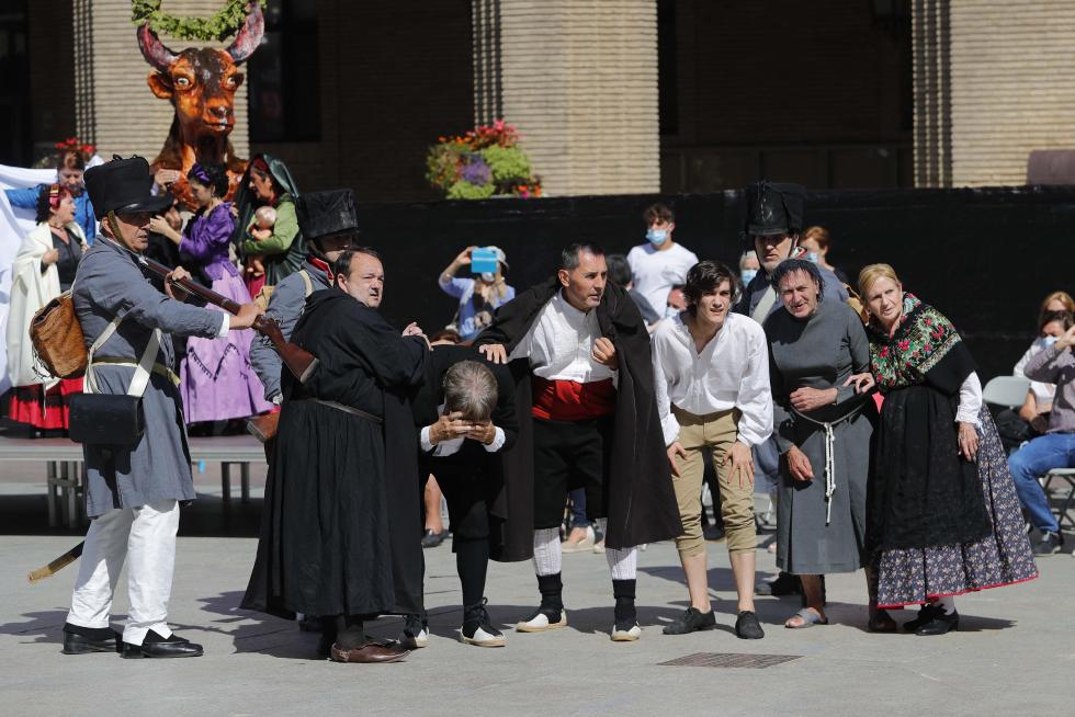 Las pinturas de Goya cobran vida en la plaza del Pilar