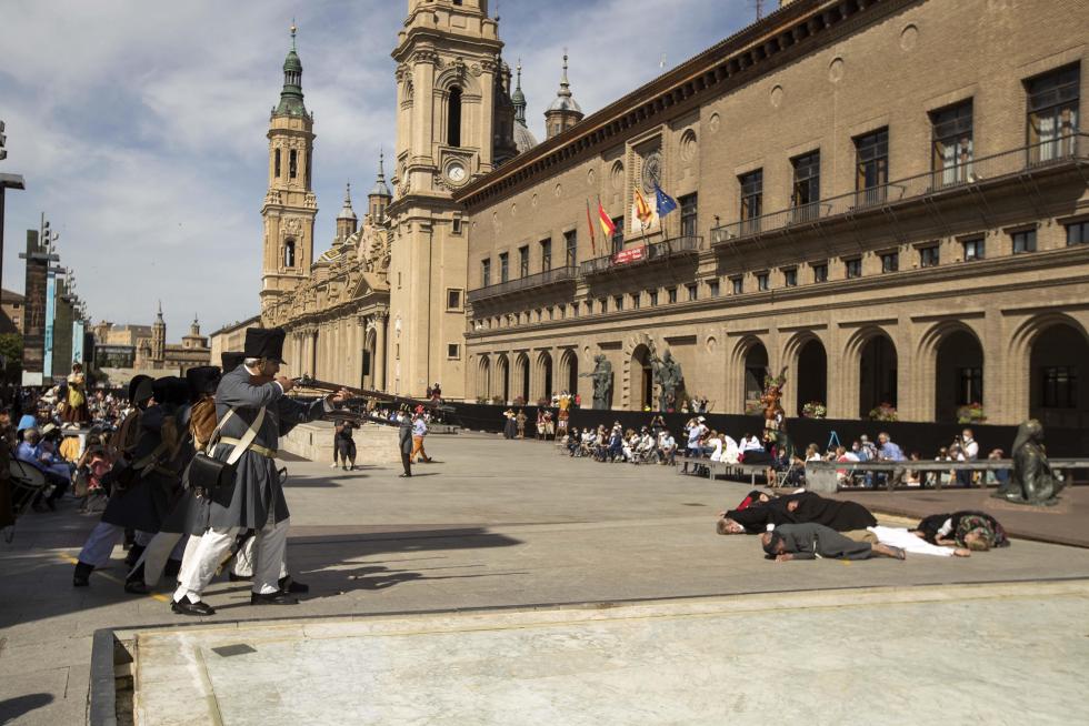 Las pinturas de Goya cobran vida en la plaza del Pilar
