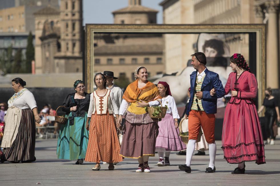 Las pinturas de Goya cobran vida en la plaza del Pilar