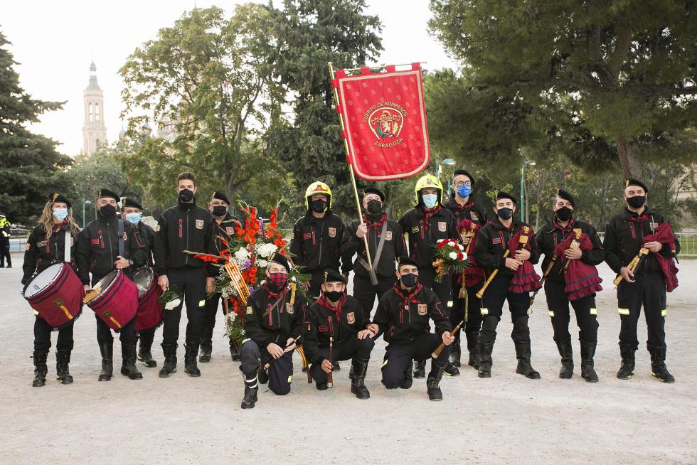 Grupos de la Ofrenda del Pilar 2021. Grupo cuerpo de Bomberos