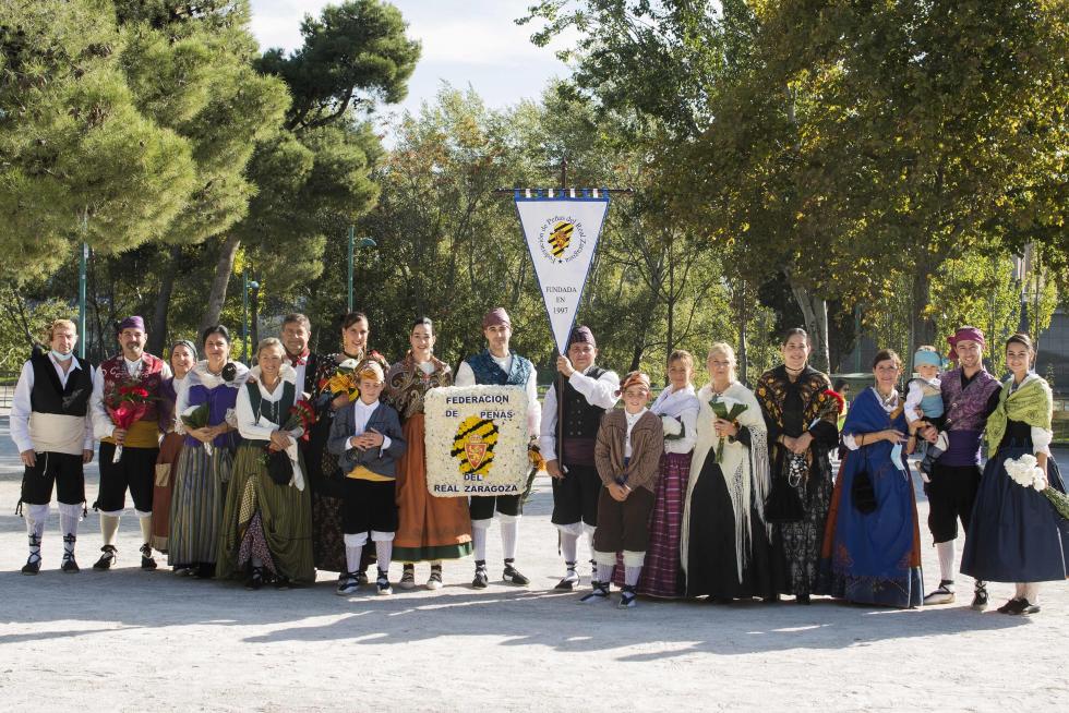 Grupos de la Ofrenda del Pilar 2021. Grupo Federación de Peñas del Real Zaragoza