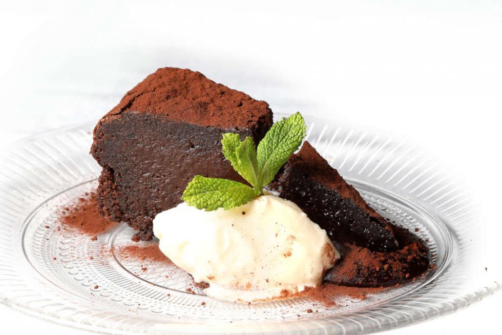 Tarta de chocolate de La Parrilla de Albarracín.