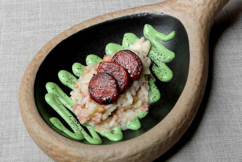 Arroz Brazal de longaniza de Graus de La Bodega de Chema.