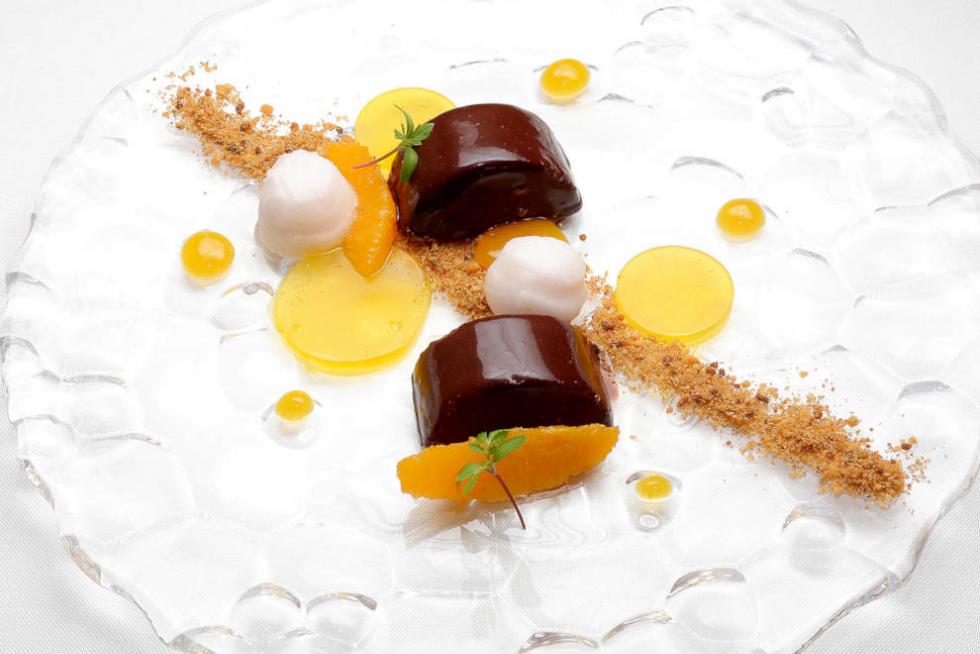Naranja cacao y pacharán de Aragonia.