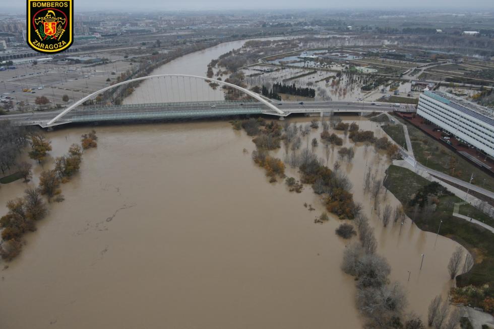 Afecciones de la crecida del Ebro en Zaragoza