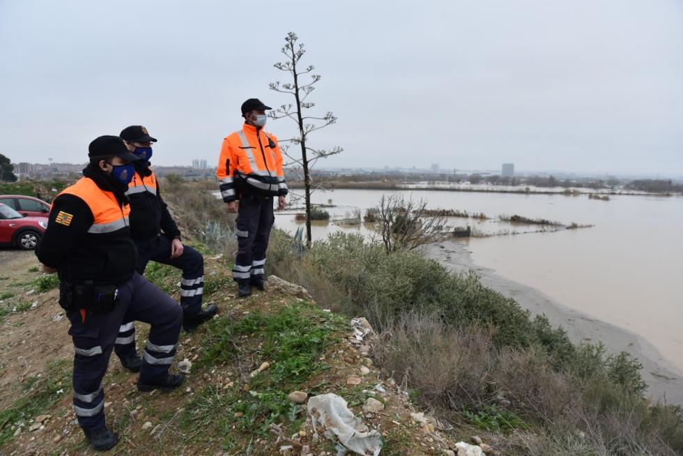 Crecida del Ebro a su paso por Zaragoza.