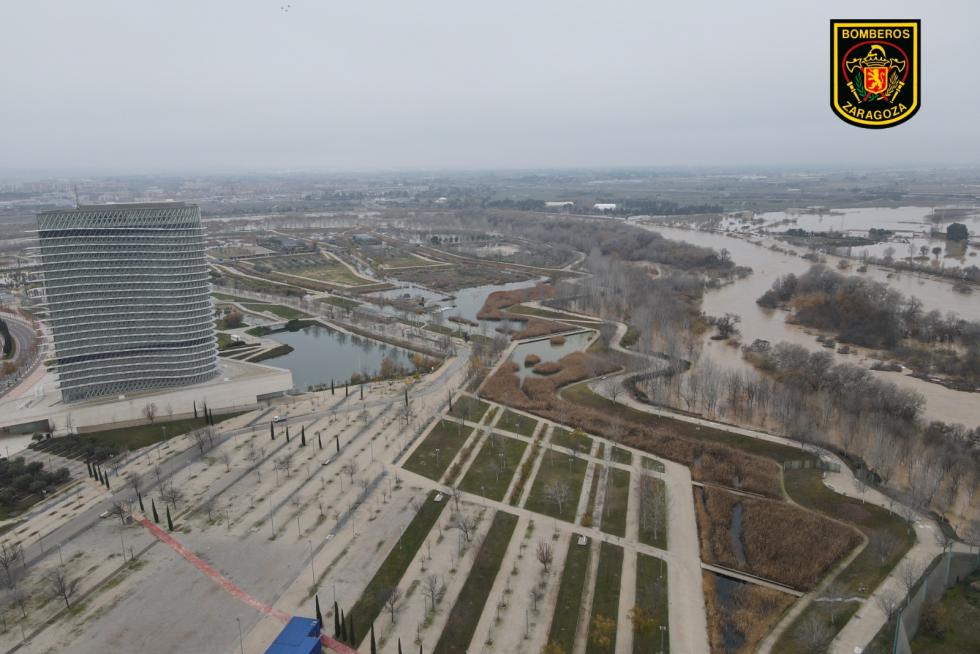 Afecciones de la crecida del Ebro en Zaragoza