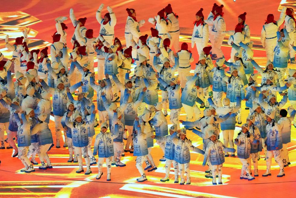 2022 Beijing Olympics - Closing Ceremony - National Stadium, Beijing, China - February 20, 2022. General view as children are seen during the closing ceremony. REUTERS/David W Cerny OLYMPICS-2022-CLOSING/