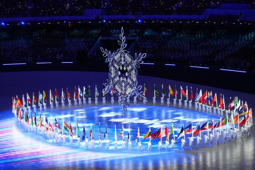 2022 Beijing Olympics - Closing Ceremony - National Stadium, Beijing, China - February 20, 2022. Performers during the closing ceremony. REUTERS/Fabrizio Bensch OLYMPICS-2022-CLOSING/