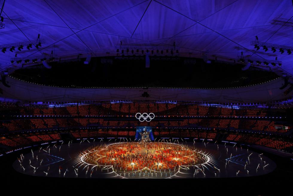 2022 Beijing Olympics - Closing Ceremony - National Stadium, Beijing, China - February 20, 2022. General view of performers and athletes during the closing ceremony. REUTERS/Eloisa Lopez OLYMPICS-2022-CLOSING/
