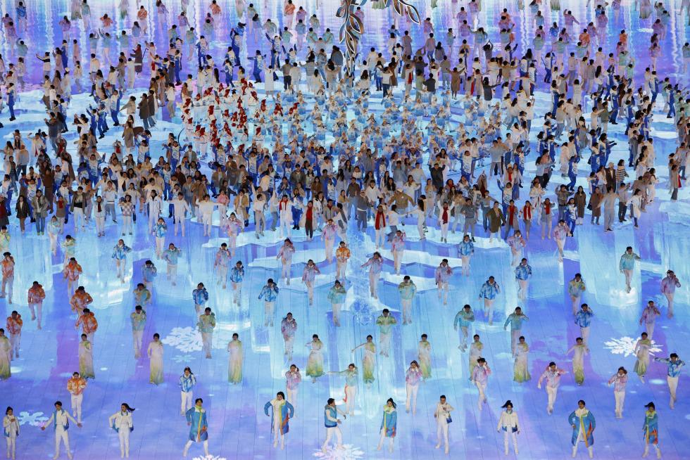 2022 Beijing Olympics - Closing Ceremony - National Stadium, Beijing, China - February 20, 2022. The Olympic Rings during the closing ceremony. REUTERS/Aleksandra Szmigiel OLYMPICS-2022-CLOSING/