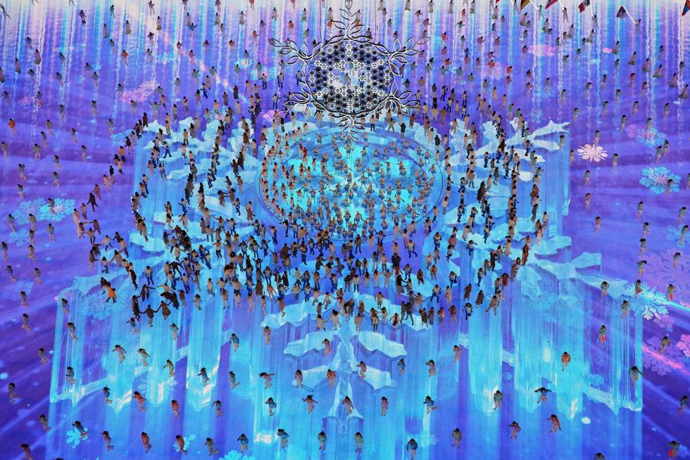 2022 Beijing Olympics - Closing Ceremony - National Stadium, Beijing, China - February 20, 2022. The cauldron during the closing ceremony. REUTERS/Kim Hong-Ji OLYMPICS-2022-CLOSING/