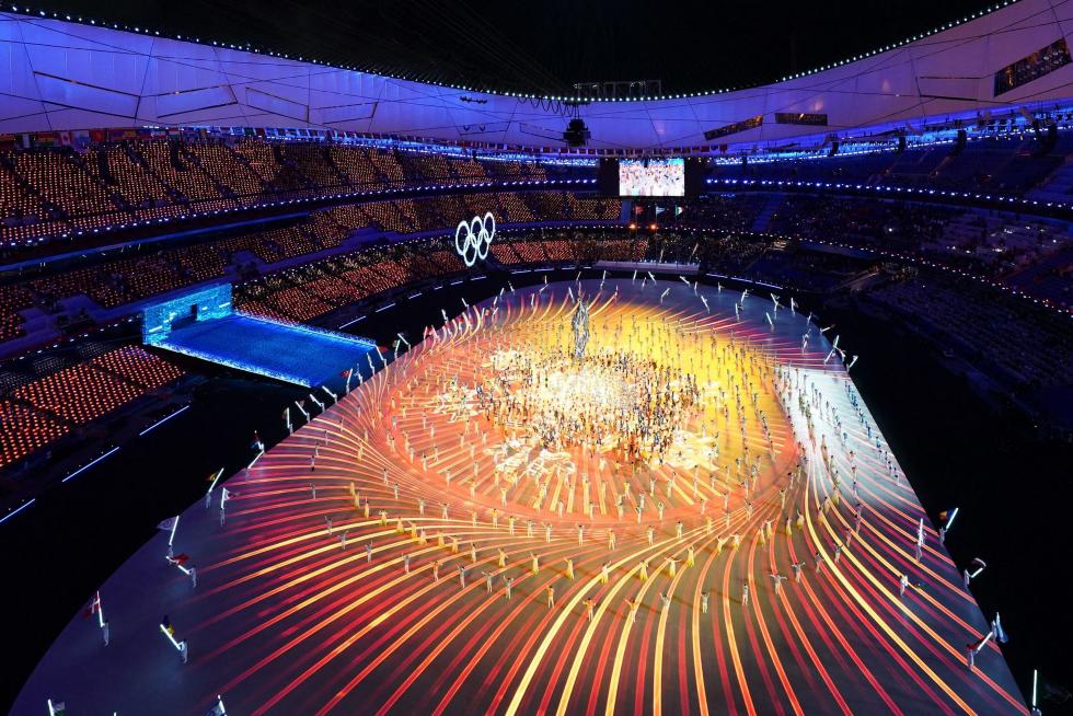 2022 Beijing Olympics - Closing Ceremony - National Stadium, Beijing, China - February 20, 2022. The cauldron is seen during the closing ceremony. REUTERS/Susana Vera OLYMPICS-2022-CLOSING/