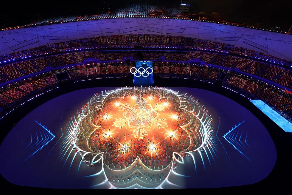 2022 Beijing Olympics - Closing Ceremony - National Stadium, Beijing, China - February 20, 2022. The cauldron is seen during the closing ceremony. REUTERS/Susana Vera OLYMPICS-2022-CLOSING/